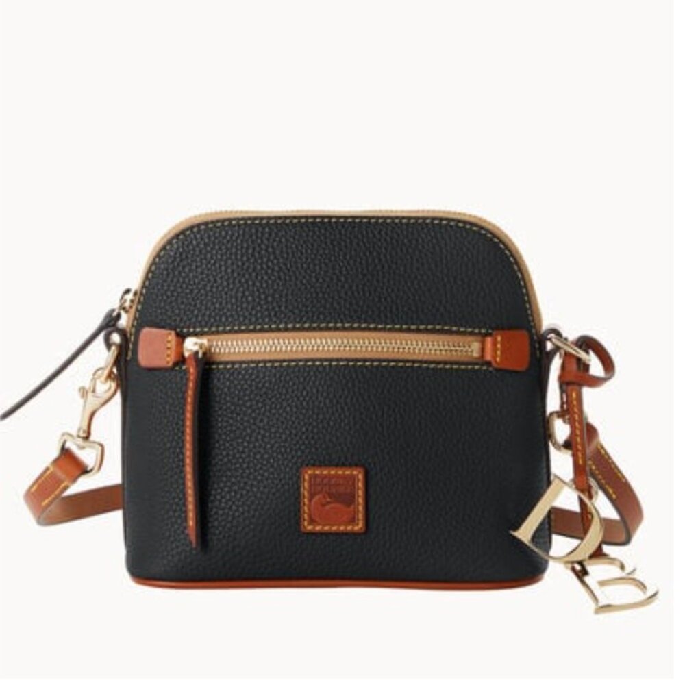 Dooney And Bourke Pepple Grain Domed Crossbody Black